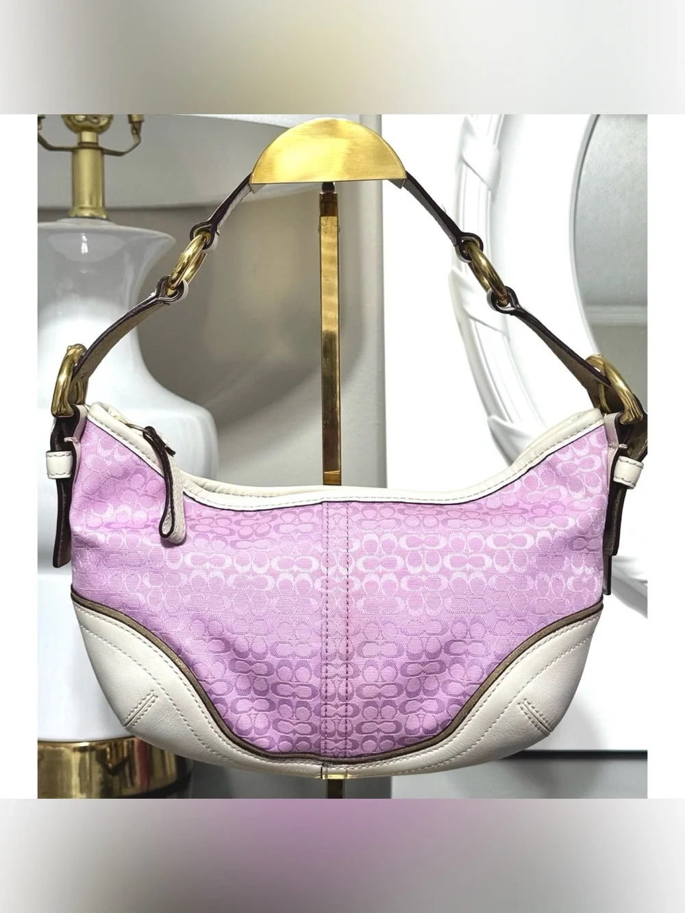 COACH Vintage Y2K Soho Signature Mini Hobo Bag, SOHO PINK